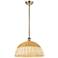 Ballston Bristol Natural II 16"W Antique Brass Stem Hung Mini Pendant