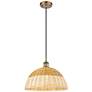 1_Ballston Bristol Natural II 16"W Brushed Brass Cord Hung Mini Pendant