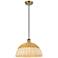 Ballston Bristol Natural II 16"W Brushed Brass Cord Hung Mini Pendant