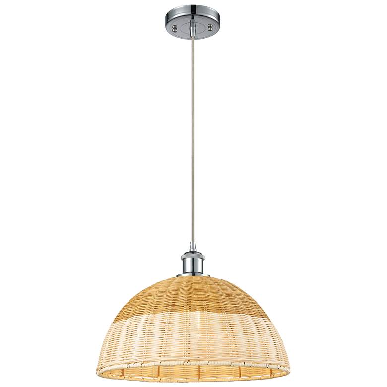 Image 1 Ballston Bristol Natural II 16"W Chrome Cord Hung Mini Pendant