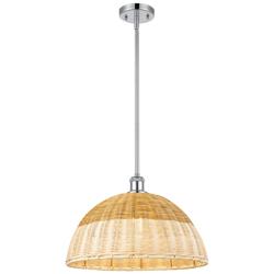 Ballston Bristol Natural II 16"W Chrome Stem Hung Mini Pendant