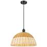 1_Ballston Bristol Natural II 16"W Matte Black Cord Hung Mini Pendant