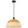 Ballston Bristol Natural II 16"W Matte Black Cord Hung Mini Pendant