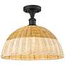 Ballston Bristol Natural II 16"W Oil Rubbed Bronze Semi.Flush Mount