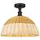 Ballston Bristol Natural II 16"W Oil Rubbed Bronze Semi.Flush Mount
