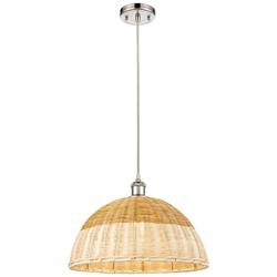 Ballston Bristol Natural II 16"W Polished Nickel Cord Mini Pendant