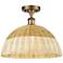 Ballston Bristol Natural II 16" Wide Brushed Brass Semi.Flush Mount