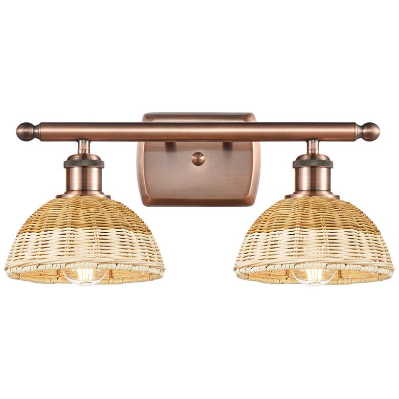 Image 1 Ballston Bristol Natural II 18"W 2 Light Antique Copper Vanity Light
