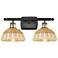 Ballston Bristol Natural II 18"W 2 Light Black And Brass Vanity Light