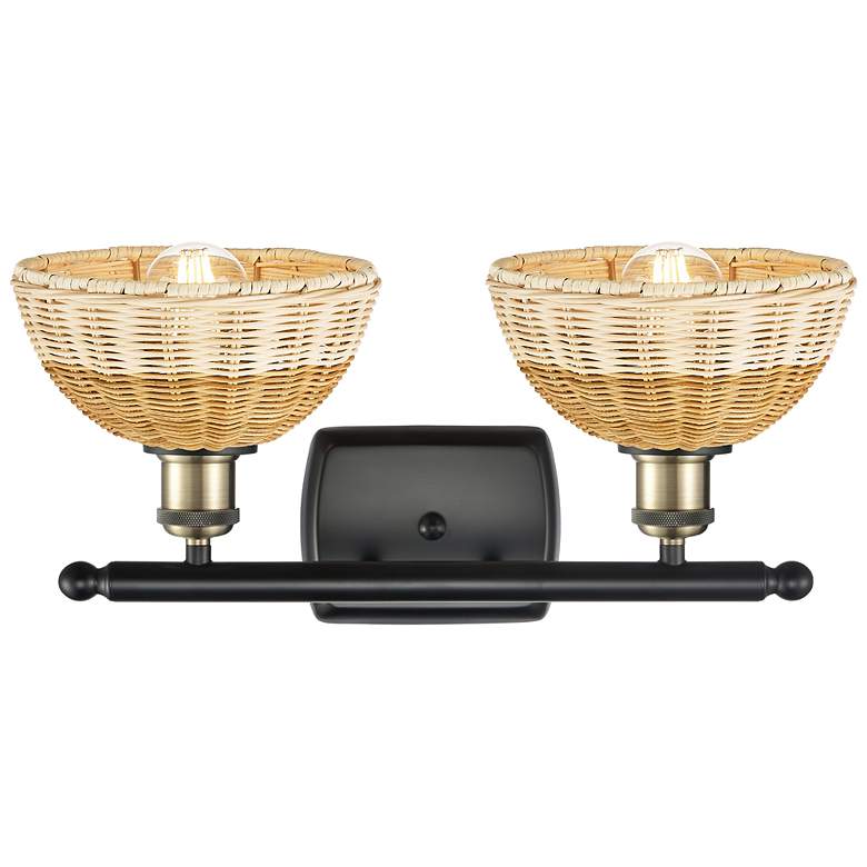 Image 2 Ballston Bristol Natural II 18"W 2 Light Black And Brass Vanity Light more views