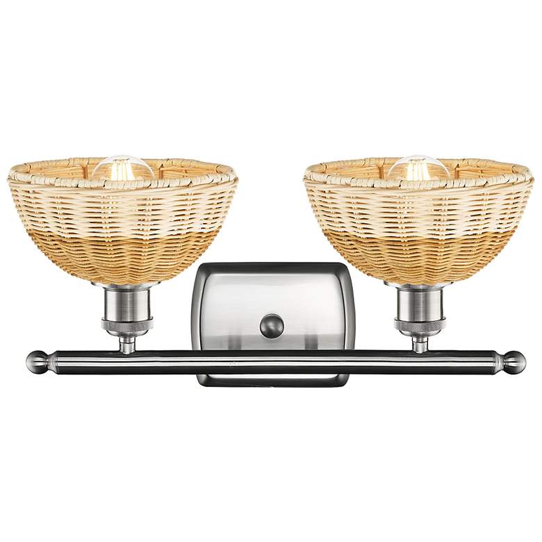 Image 2 Ballston Bristol Natural II 18"W 2 Light Brushed Nickel Vanity Light more views