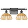 Ballston Bristol Natural II 18"W 2 Light Oil Rubbed Bronze Bath Light