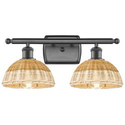 Ballston Bristol Natural II 18"W 2 Light Oil Rubbed Bronze Bath Light