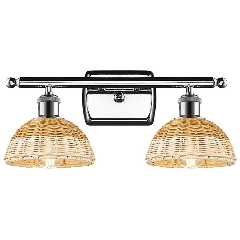 Image 1 Ballston Bristol Natural II 18"W 2 Light Polished Chrome Vanity Light