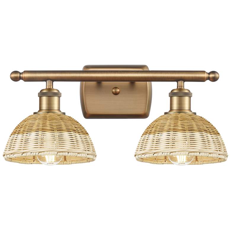 Image 1 Ballston Bristol Natural II 18" Wide 2 Light Brushed Brass Bath Light