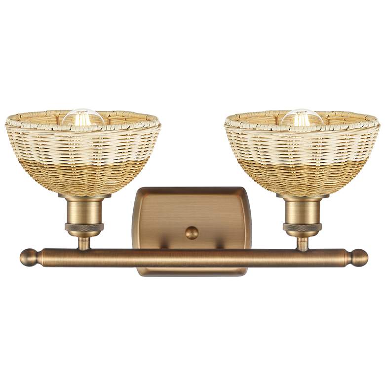 Image 2 Ballston Bristol Natural II 18" Wide 2 Light Brushed Brass Bath Light more views