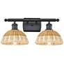 Ballston Bristol Natural II 18" Wide 2 Light Matte Black Vanity Light