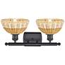 Ballston Bristol Natural II 18" Wide 2 Light Matte Black Vanity Light
