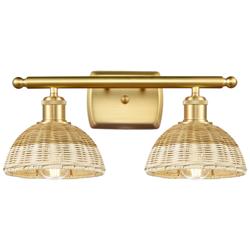 Ballston Bristol Natural II 18" Wide 2 Light Satin Gold Vanity Light