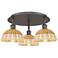 Ballston Bristol Natural II 19"W 3 Light Oil Rubbed Bronze Flush Mount