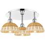 Ballston Bristol Natural II 19"W 3 Light Polished Chrome Flush Mount