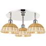 Ballston Bristol Natural II 19"W 3 Light Polished Nickel Flush Mount