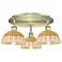 Ballston Bristol Natural II 19" Wide 3 Light Antique Brass Flush Mount