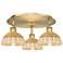 Ballston Bristol Natural II 19" Wide 3 Light Brushed Brass Flush Mount