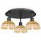 Ballston Bristol Natural II 19" Wide 3 Light Matte Black Flush Mount