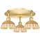 Ballston Bristol Natural II 19" Wide 3 Light Satin Gold Flush Mount
