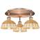 Ballston Bristol Natural II 19" Wide 3-Lt Antique Copper Flush Mount