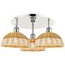Ballston Bristol Natural II 21"W 3 Light Polished Nickel Flush Mount