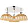 Ballston Bristol Natural II 21"W 3 Light Polished Nickel Flush Mount