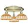 Ballston Bristol Natural II 21" Wide 3 Light Antique Brass Flush Mount