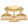 Ballston Bristol Natural II 21" Wide 3 Light Satin Gold Flush Mount