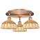 Ballston Bristol Natural II 21" Wide 3-Lt Antique Copper Flush Mount
