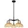 Ballston Bristol Natural II 26"W 5 Light Black Brass Stem Chandelier
