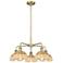 Ballston Bristol Natural II 26"W 5 Light Brass Stem Hung Chandelier