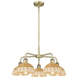 Ballston Bristol Natural II 26"W 5 Light Brass Stem Hung Chandelier
