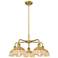 Ballston Bristol Natural II 26"W 5 Light Brushed Brass Stem Chandelier