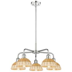 Ballston Bristol Natural II 26"W 5 Light Chrome Stem Hung Chandelier