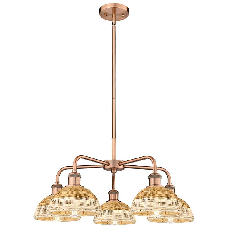 Image 1 Ballston Bristol Natural II 26"W 5 Light Copper Stem Hung Chandelier