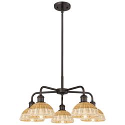 Ballston Bristol Natural II 26"W 5 Light Oiled Bronze Stem Chandelier