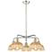 Ballston Bristol Natural II 26"W 5 Light Polished Nickel Stem Chandelier