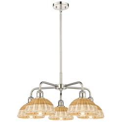 Ballston Bristol Natural II 26"W 5 Light Polished Nickel Stem Chandelier