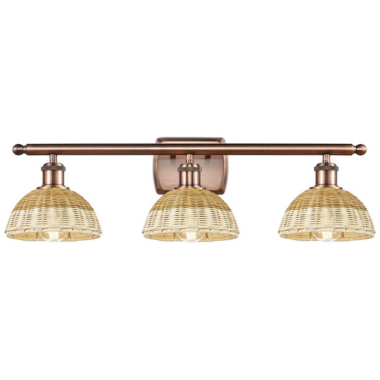 Image 1 Ballston Bristol Natural II 28"W 3 Light Antique Copper Vanity Light