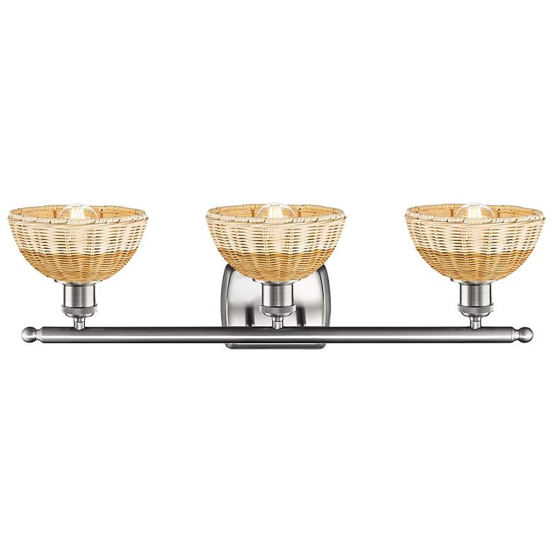 Image 2 Ballston Bristol Natural II 28"W 3 Light Brushed Nickel Vanity Light more views