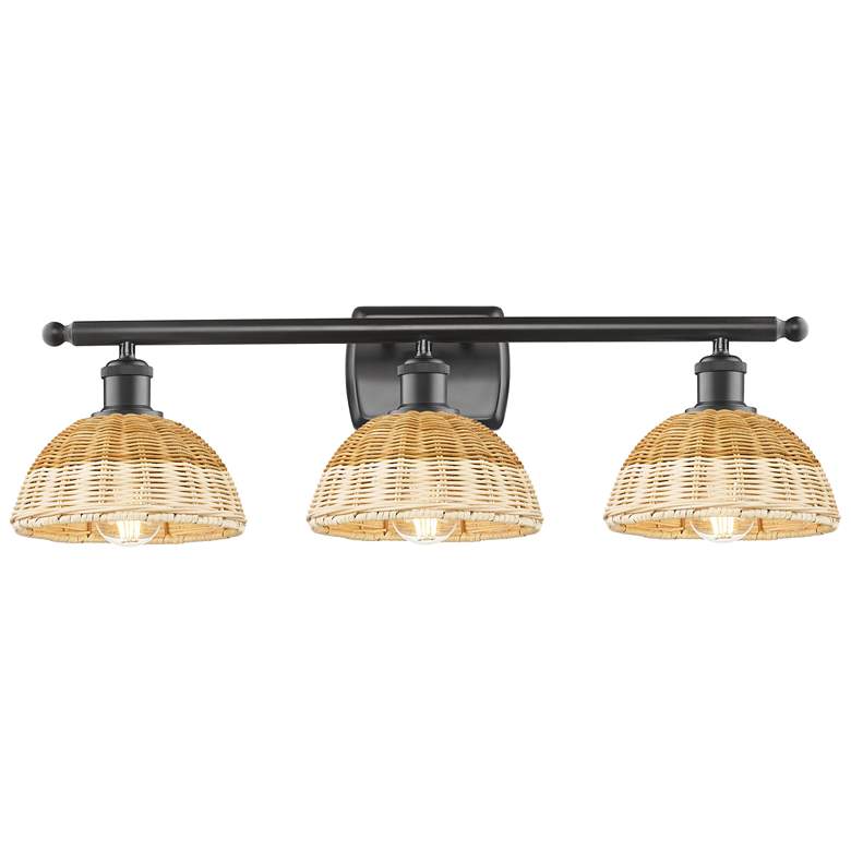 Image 1 Ballston Bristol Natural II 28"W 3 Light Oil Rubbed Bronze Bath Light