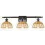Ballston Bristol Natural II 28"W 3 Light Oil Rubbed Bronze Bath Light