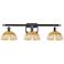 Ballston Bristol Natural II 28"W 3 Light Polished Chrome Vanity Light